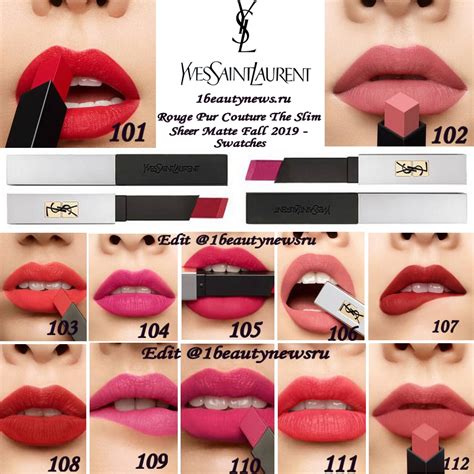 ysl slim sheer matte 105|Yves Saint Laurent Rouge pur Couture The Slim Sheer Matte.